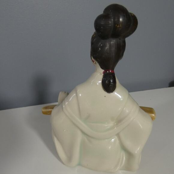 Antique Geisha Figurine Statue Koto Player Japan - Picture 4 of 5